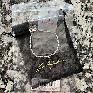 NEW CZ by Kenneth Jay Lane Tennis Bracelet Sterling Silver Adjustable